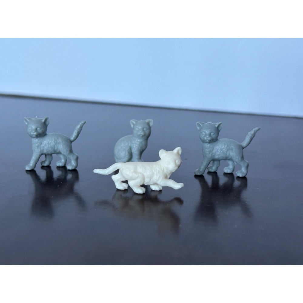 Miniature Cat Kitten Figurines Assorted Plastic Rubber Dollhouse Pets - Picture 2 of 7